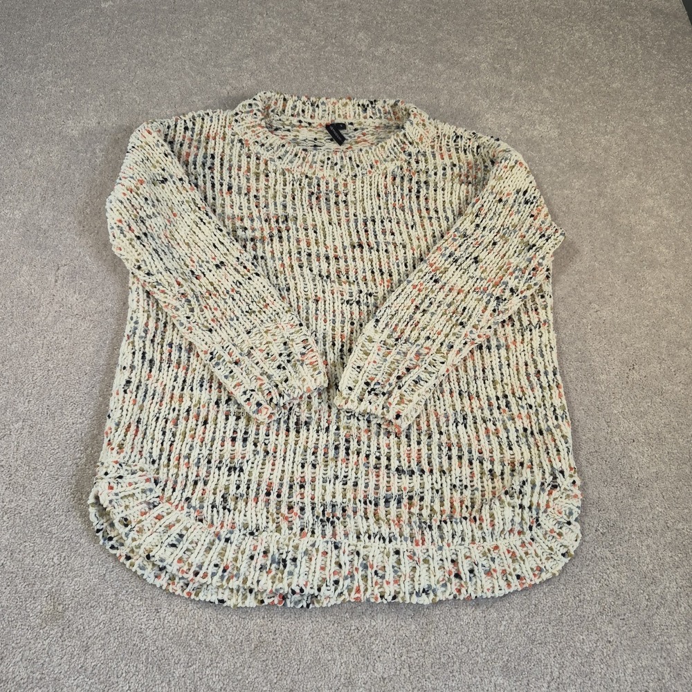 Moon & Madison Chunky Knit Confetti Cream pullover multicolor Sweater Size Small